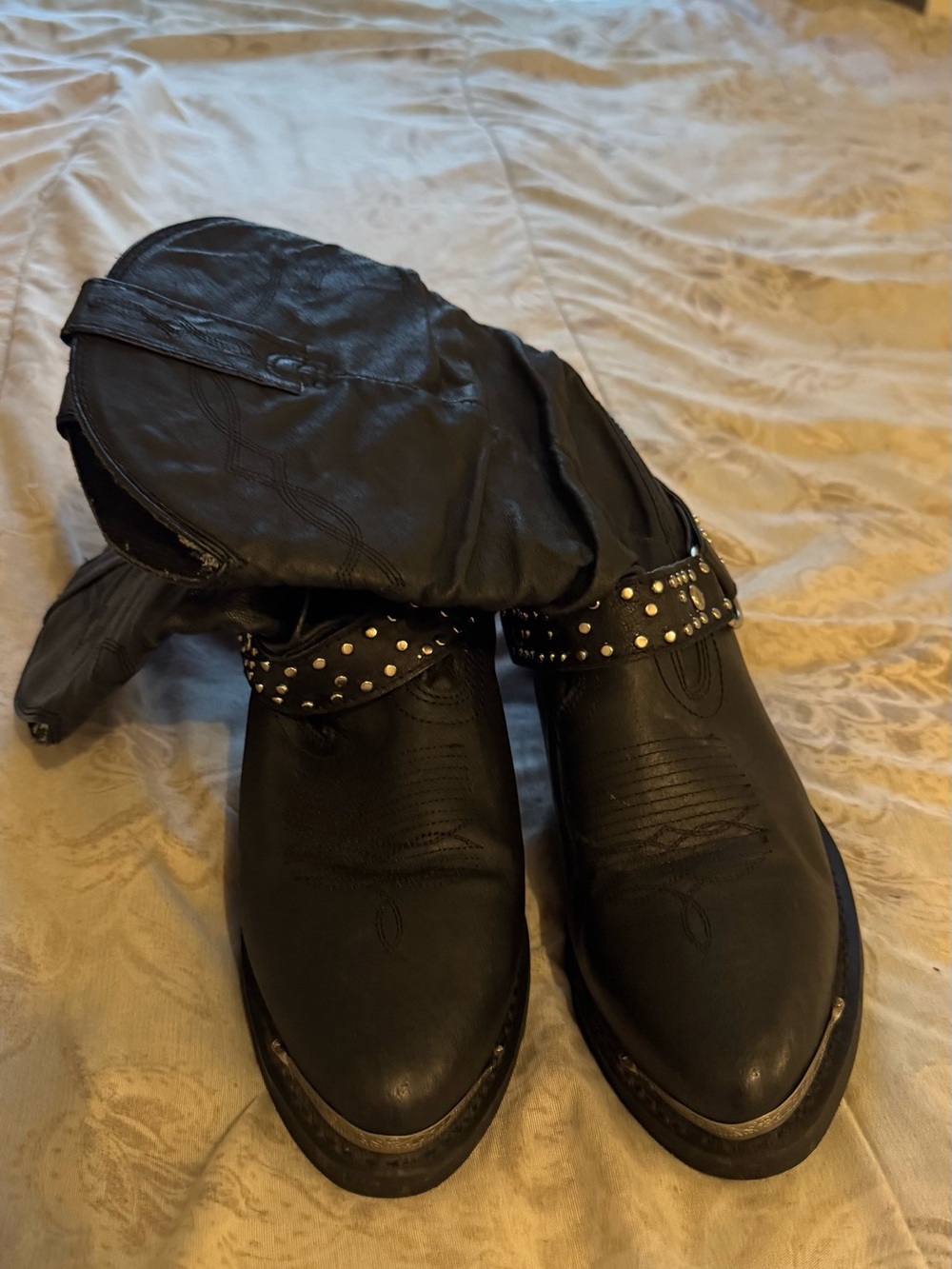 Shyanne Black Slip-On Sandals with Leather Strap
